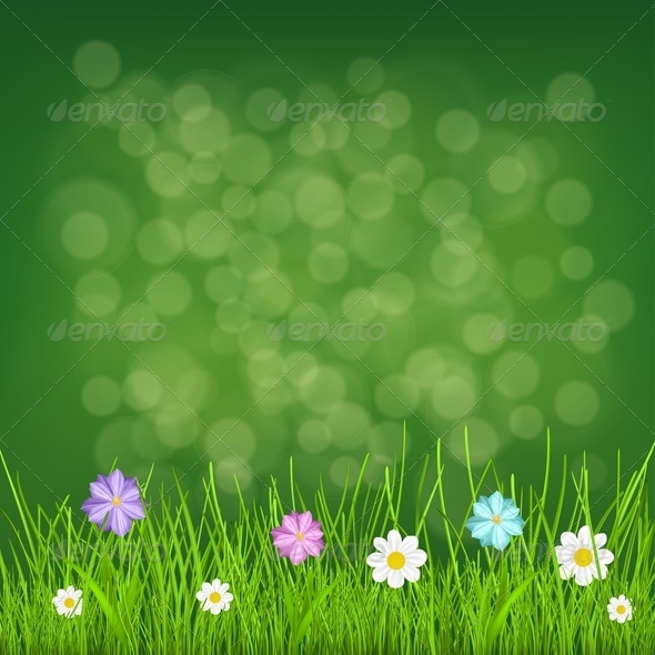 GraphicRiver Background with Grass and Flowers 6829003 GraphicRiver Background with Grass and Flowers 6829003