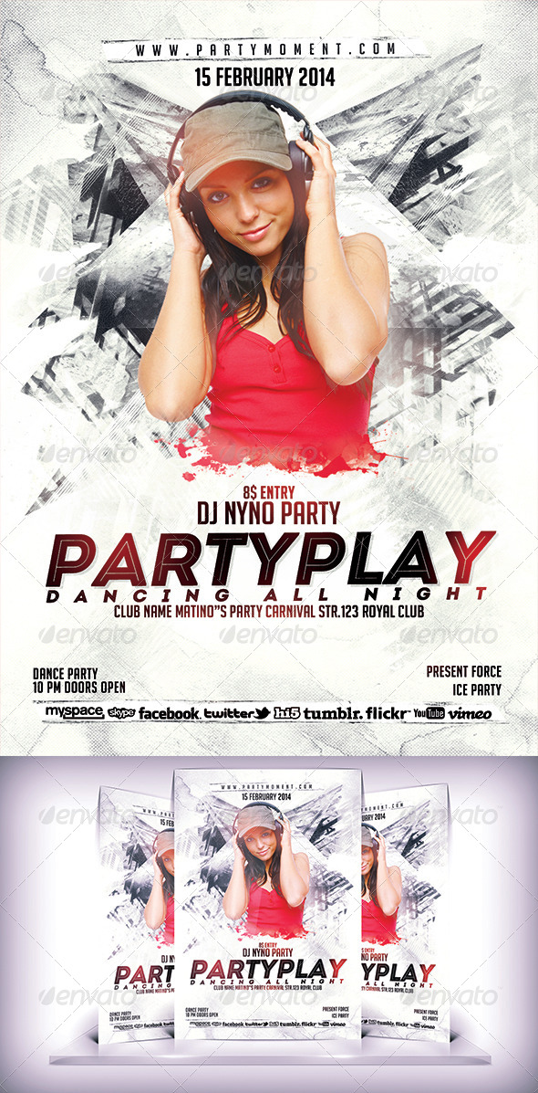 GraphicRiver PartyPlay Flyer 6830131 GraphicRiver PartyPlay Flyer 6830131