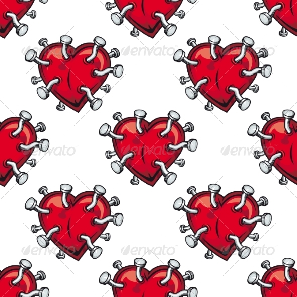 GraphicRiver Seamless Hearts Studded with Nails 6830409 GraphicRiver Seamless Hearts Studded with Nails 6830409