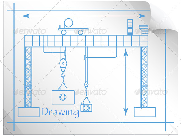 GraphicRiver Technical Drawing Gantry Crane Illustration 6837052 GraphicRiver Technical Drawing Gantry Crane Illustration 6837052