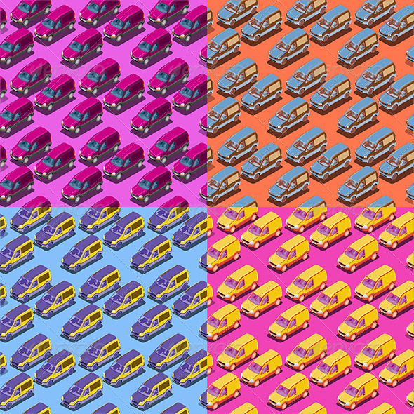 GraphicRiver Four Seamless Isometric Car Patterns 6838523 GraphicRiver Four Seamless Isometric Car Patterns 6838523
