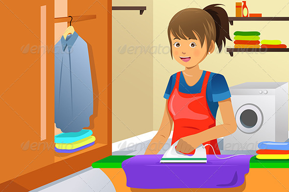 GraphicRiver Housewife Ironing 6844948 GraphicRiver Housewife Ironing 6844948