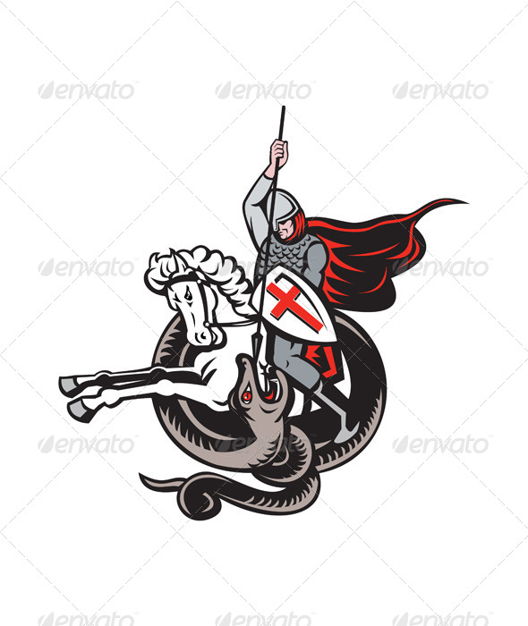 GraphicRiver English Knight Fighting Dragon England Flag Shield 6845558 GraphicRiver English Knight Fighting Dragon England Flag Shield 6845558
