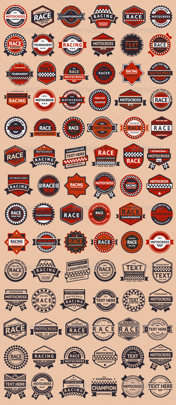 GraphicRiver Set of 84 Race Insignia Stamps 6846521 GraphicRiver Set of 84 Race Insignia Stamps 6846521