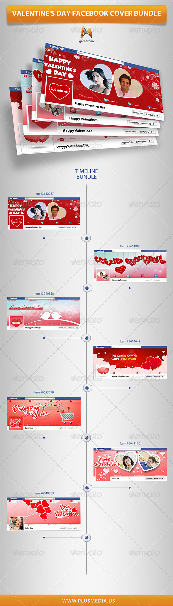 GraphicRiver Valentine s Day Facebook Cover Bundle 6852282 GraphicRiver Valentine s Day Facebook Cover Bundle 6852282