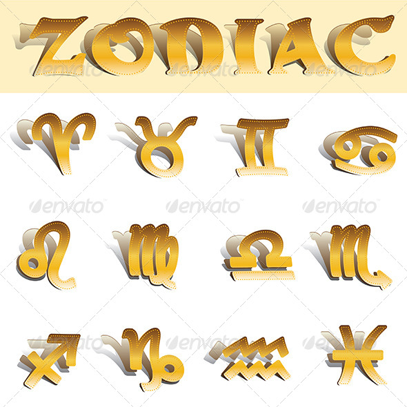 GraphicRiver Zodiac Gold Symbols 6852436 GraphicRiver Zodiac Gold Symbols 6852436