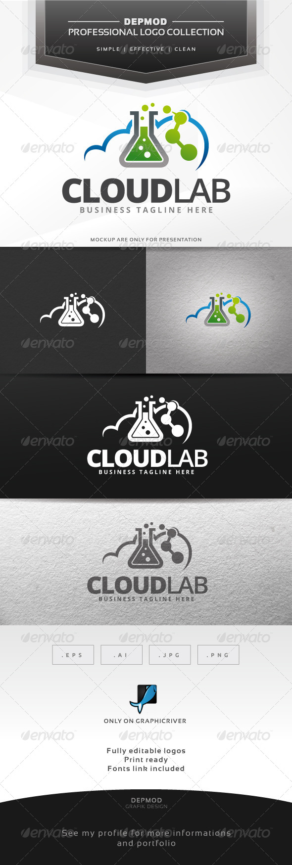 GraphicRiver Cloud Lab Logo 6860043 GraphicRiver Cloud Lab Logo 6860043