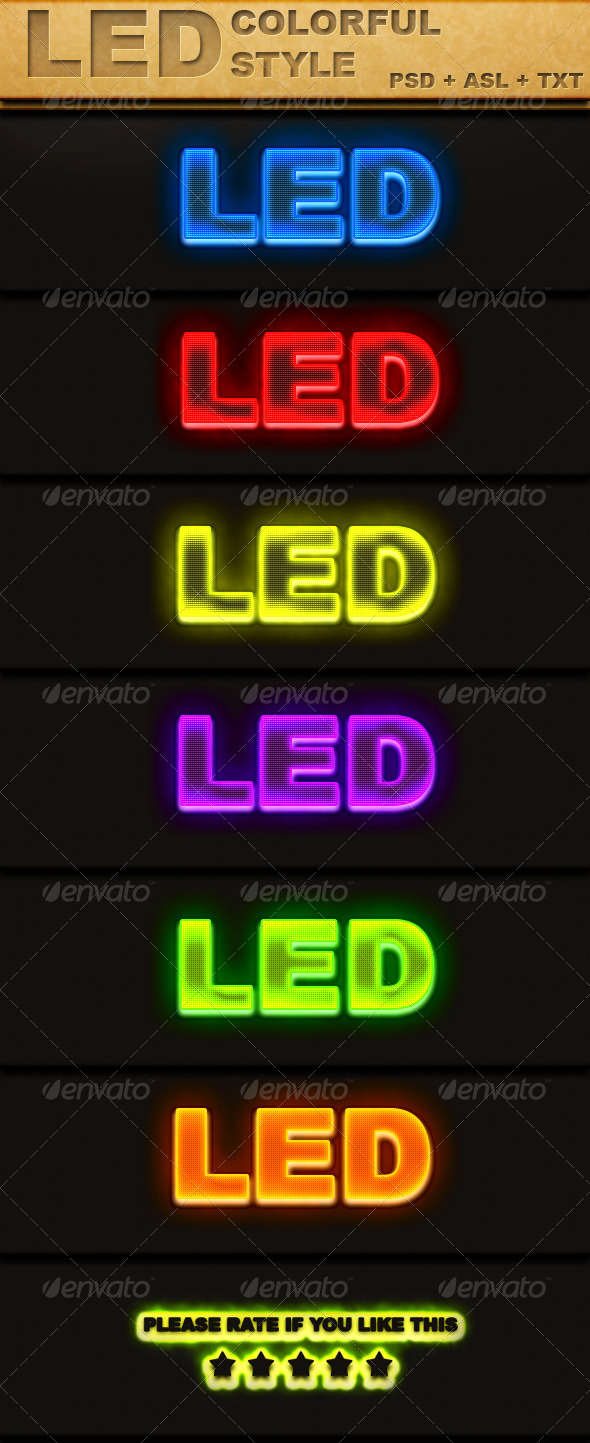 GraphicRiver LED Colorful Text Style 6861858 GraphicRiver LED Colorful Text Style 6861858