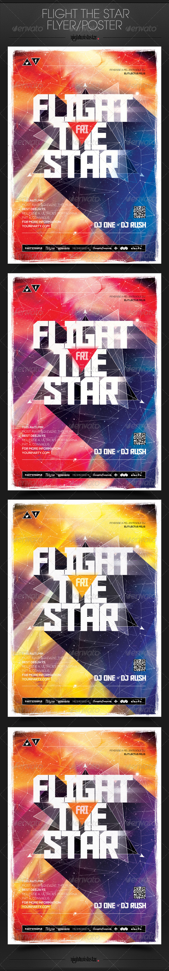 Flight Star Party Poster/Flyer (Clubs & Parties)