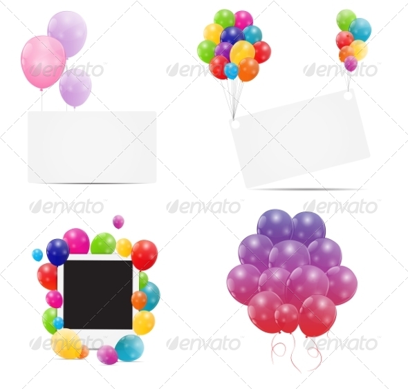 GraphicRiver Color Glossy Balloons Card Backgrounds 6862654 GraphicRiver Color Glossy Balloons Card Backgrounds 6862654