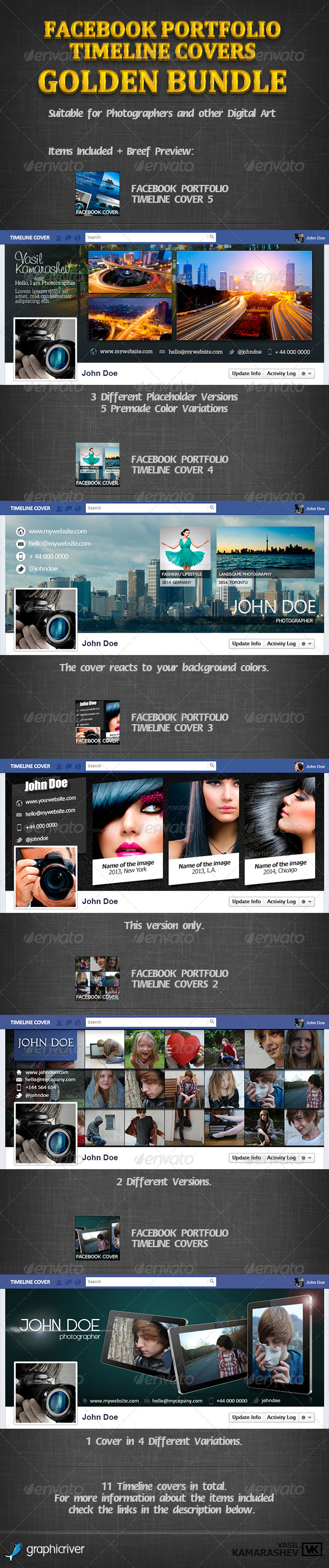 GraphicRiver Facebook Portfolio Timeline Covers Golden Bundle 6862745 GraphicRiver Facebook Portfolio Timeline Covers Golden Bundle 6862745