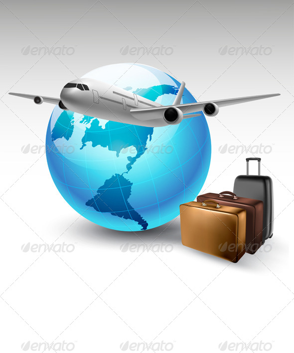 GraphicRiver Background with Airplane and Globe Travel Concept 6863013 GraphicRiver Background with Airplane and Globe Travel Concept 6863013