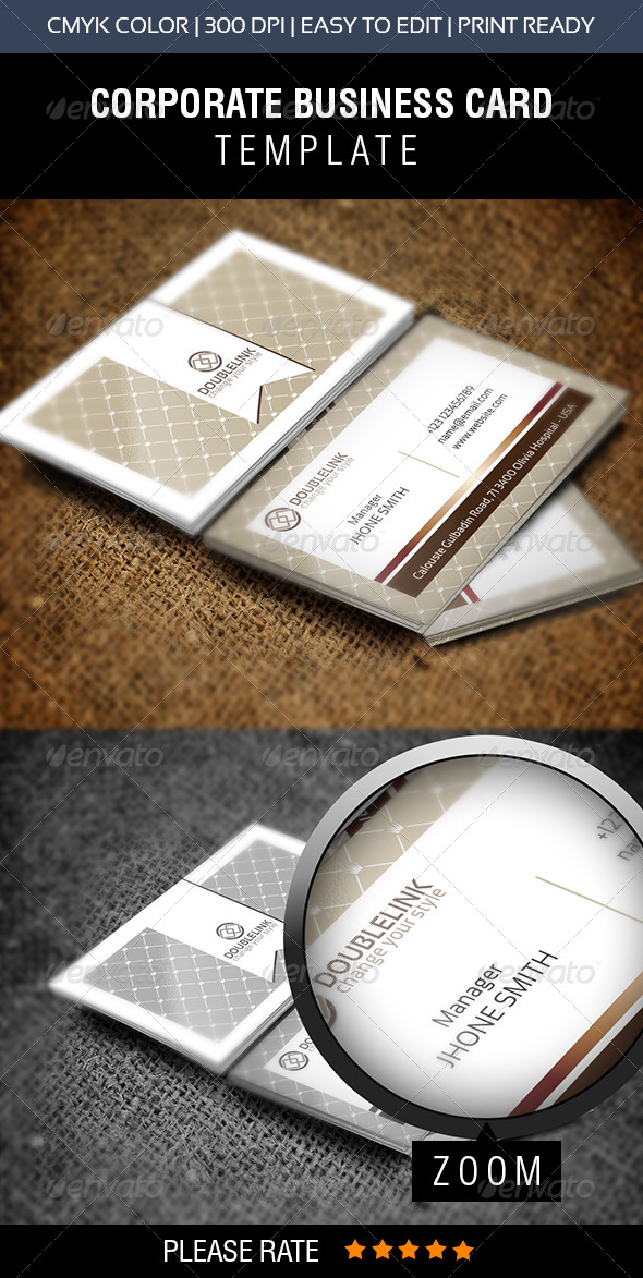 Double Click Pattern Business Card - Business Cards Print Templates