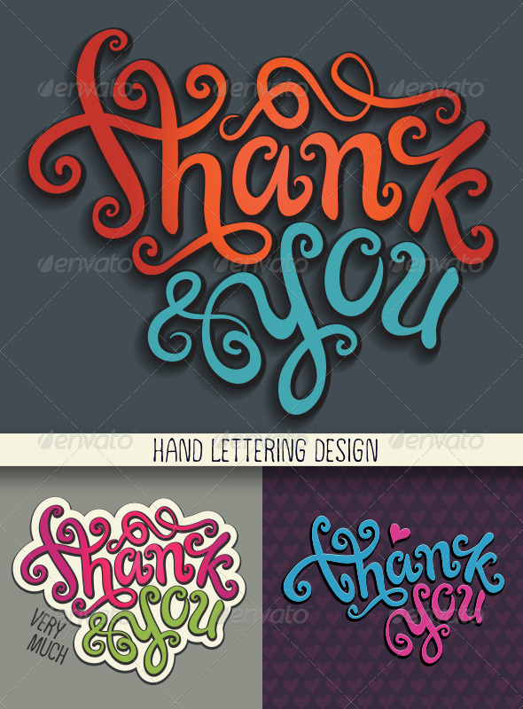 GraphicRiver Thank You Hand Lettering Set 6867229 GraphicRiver Thank You Hand Lettering Set 6867229