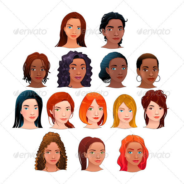 GraphicRiver Indian Black Asian and Latino Women 6867429 GraphicRiver Indian Black Asian and Latino Women 6867429