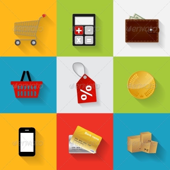 GraphicRiver Shopping Flat Icons 6874172 GraphicRiver Shopping Flat Icons 6874172