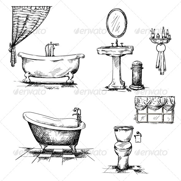 GraphicRiver Bathroom Interior Elements 6875920 GraphicRiver Bathroom Interior Elements 6875920