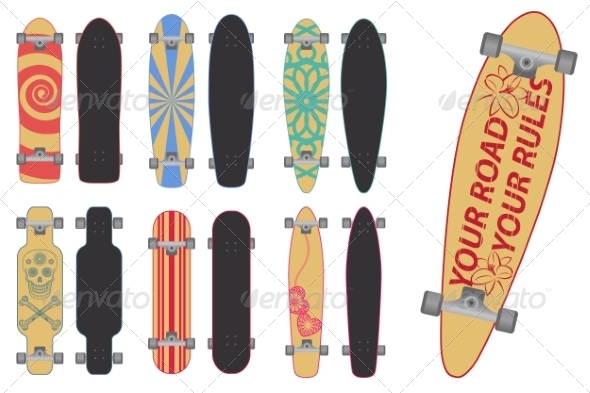 GraphicRiver Skateboards and Longboards 6878540 GraphicRiver Skateboards and Longboards 6878540