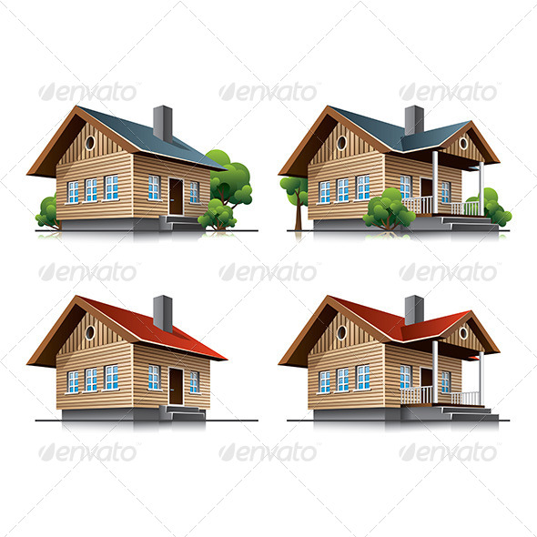 GraphicRiver Cottage House Cartoon Icons 6879055 GraphicRiver Cottage House Cartoon Icons 6879055