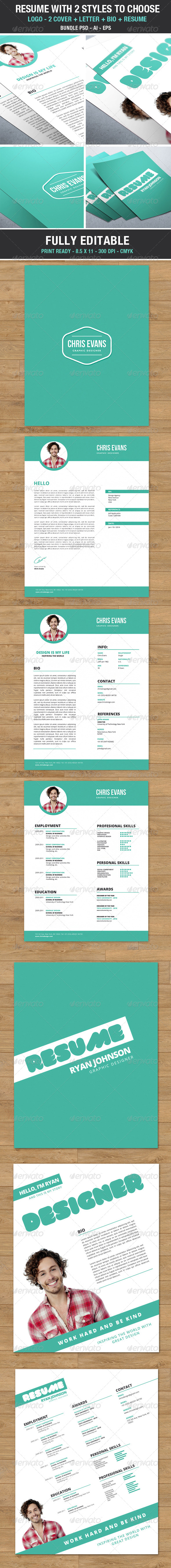 GraphicRiver Clean Modern Resume 2 styles to choose Bundle 6879321 GraphicRiver Clean Modern Resume 2 styles to choose Bundle 6879321