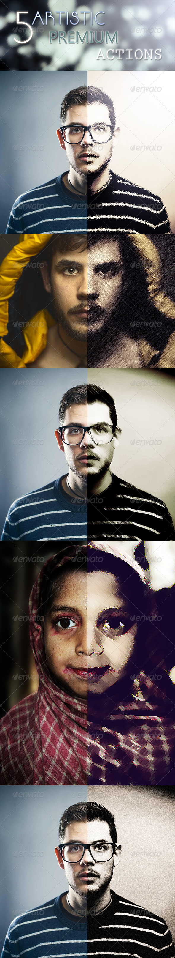 GraphicRiver 5 Premium Artistic Actions 6883875 GraphicRiver 5 Premium Artistic Actions 6883875
