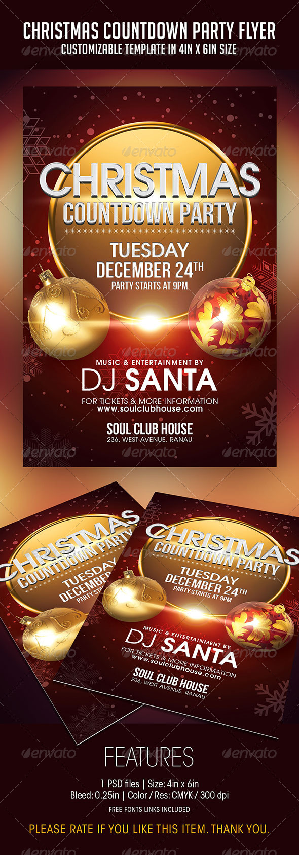 Christmas Countdown Party Flyer - Clubs & Parties Events