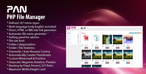 CodeCanyon PAN PHP File Manager 6885788 CodeCanyon PAN PHP File Manager 6885788
