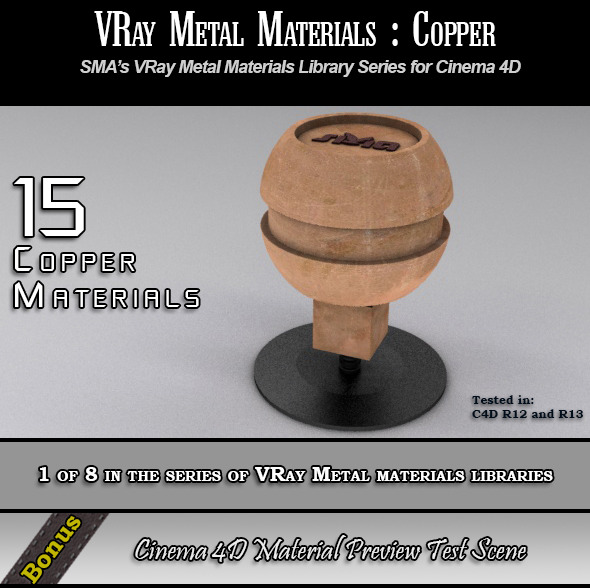 3DOcean 15 VRay Copper Materials Pack for Cinema 4D 6888686 3DOcean 15 VRay Copper Materials Pack for Cinema 4D 6888686