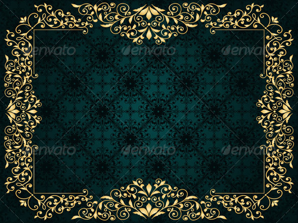 GraphicRiver Vector Greeting Card with Golden Frame 6892443 GraphicRiver Vector Greeting Card with Golden Frame 6892443