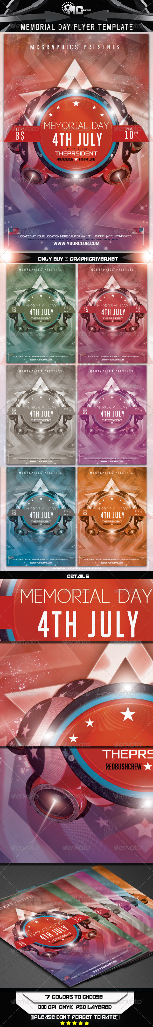 GraphicRiver Memorial Day Flyer Template 6893394 GraphicRiver Memorial Day Flyer Template 6893394