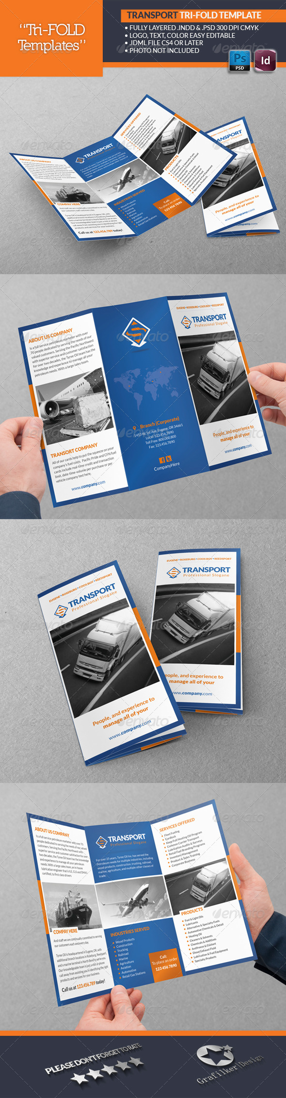 GraphicRiver Transport Tri-Fold Templates 6908612 GraphicRiver Transport Tri-Fold Templates 6908612