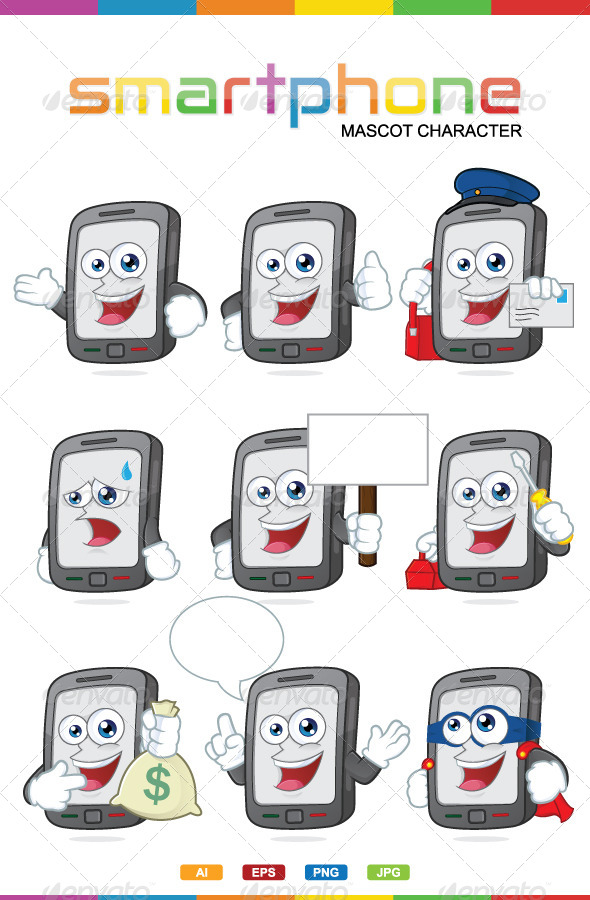 GraphicRiver Smartphone Mascot Character 6909279 GraphicRiver Smartphone Mascot Character 6909279