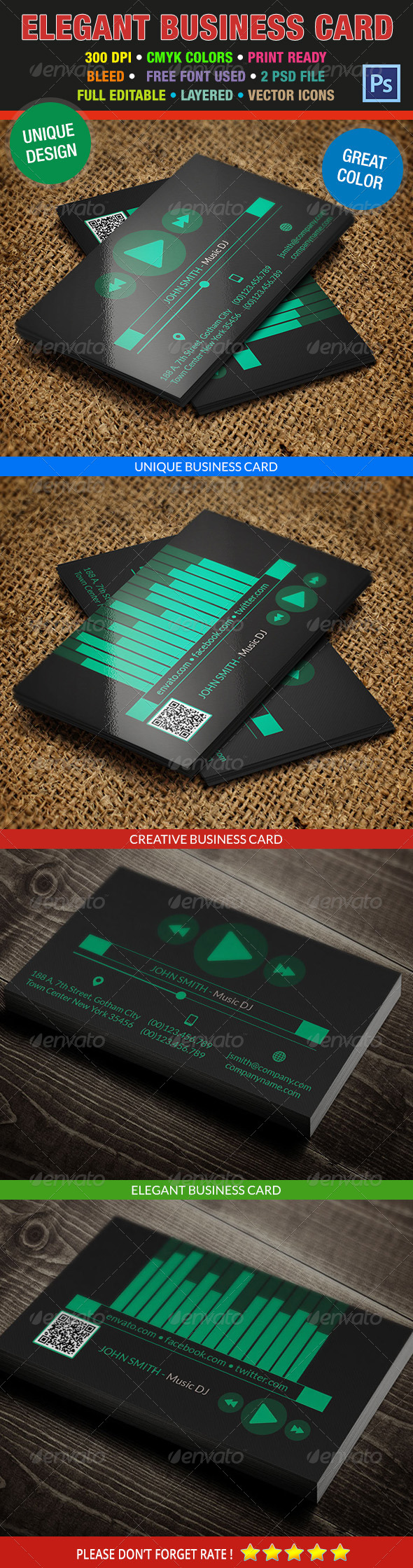 GraphicRiver Music DJ Creative Business Card 198 6909915 GraphicRiver Music DJ Creative Business Card 198 6909915