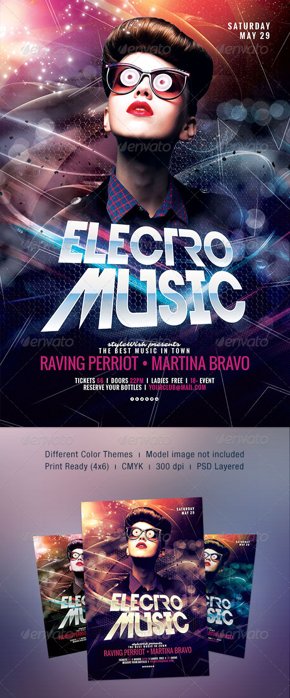 Electro Music Flyer - Clubs & Parties Events