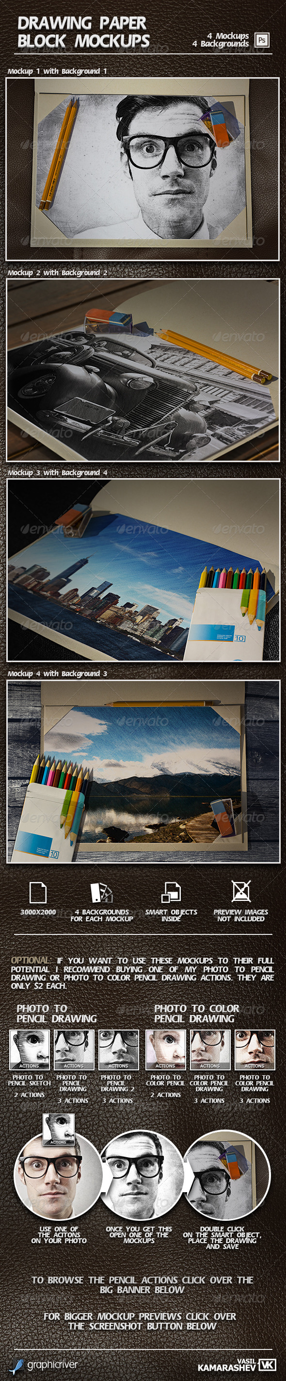 GraphicRiver Drawing Paper Block Mockups 6913060 GraphicRiver Drawing Paper Block Mockups 6913060