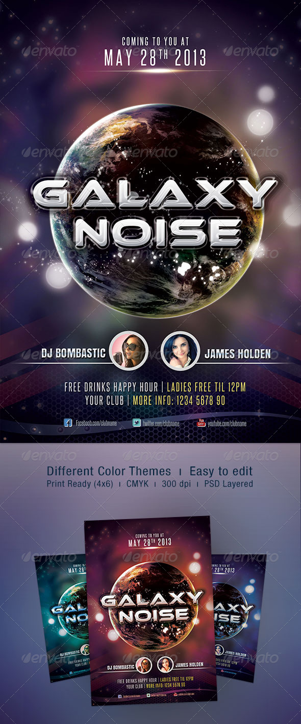 Galaxy Noise Flyer - Clubs & Parties Events