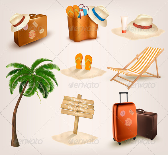 GraphicRiver Set of Vacation Related Icons 6914732 GraphicRiver Set of Vacation Related Icons 6914732