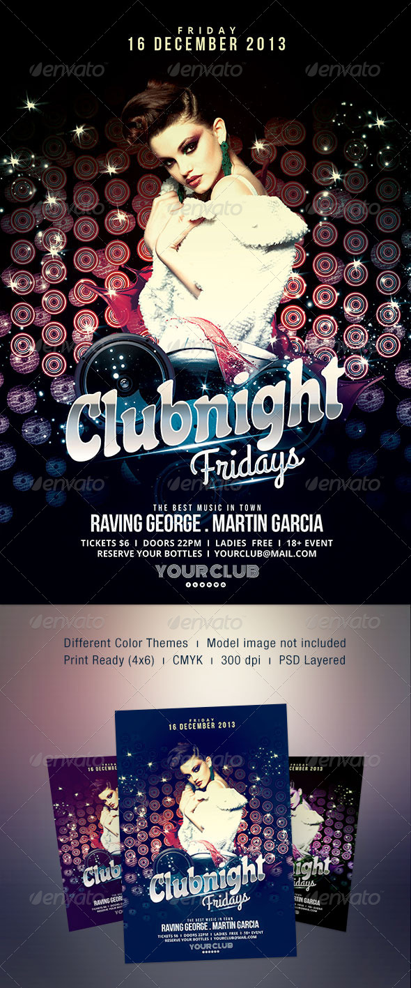 Clubnight Fridays Flyer - Clubs & Parties Events