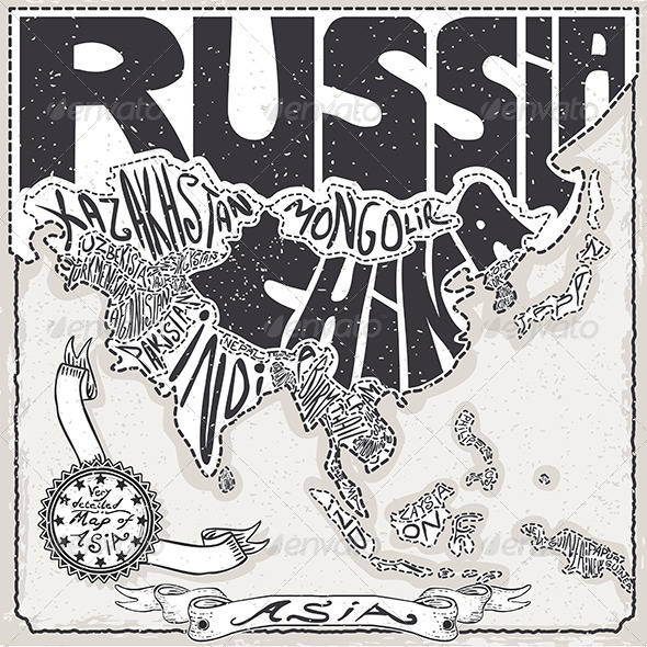 GraphicRiver Asia Map on Vintage Handwriting Page 6916862 GraphicRiver Asia Map on Vintage Handwriting Page 6916862