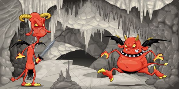 GraphicRiver Inside the Cavern with Devils 6917477 GraphicRiver Inside the Cavern with Devils 6917477