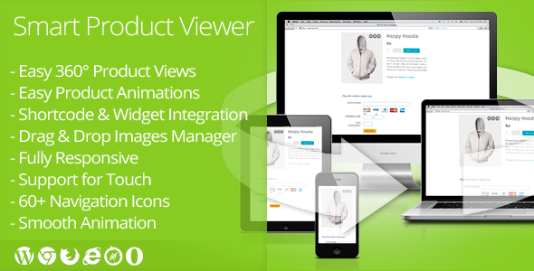 Description Smart Product Viewer is a 360º viewer and product animation plugin for any WordPress e-Commerce site that help customers see even more d