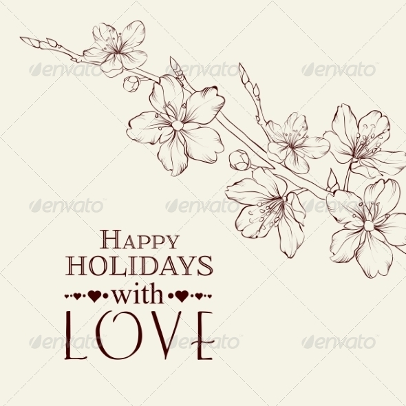 GraphicRiver Cherry Blossom on Branch 6923225 GraphicRiver Cherry Blossom on Branch 6923225