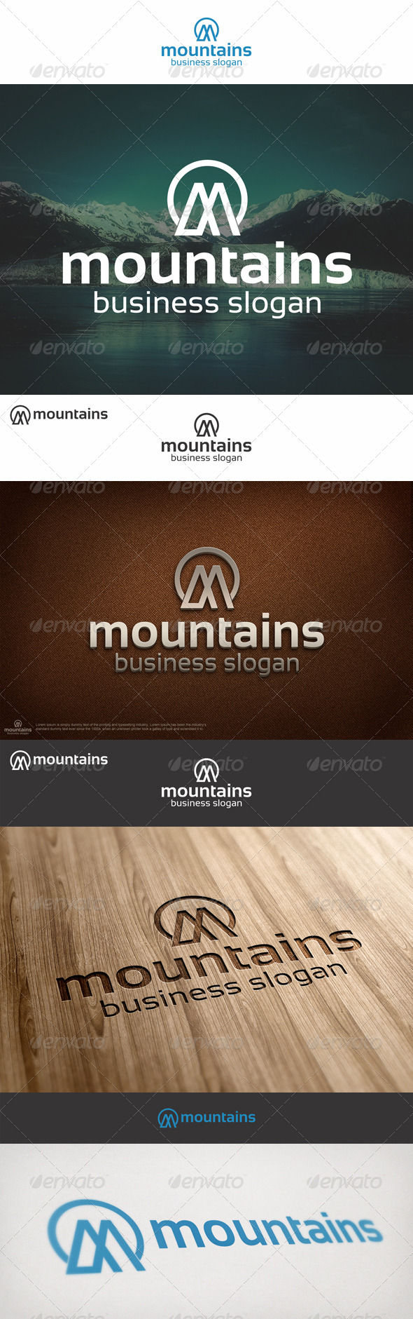 Mountains Logo M Letter - Nature Logo Templates