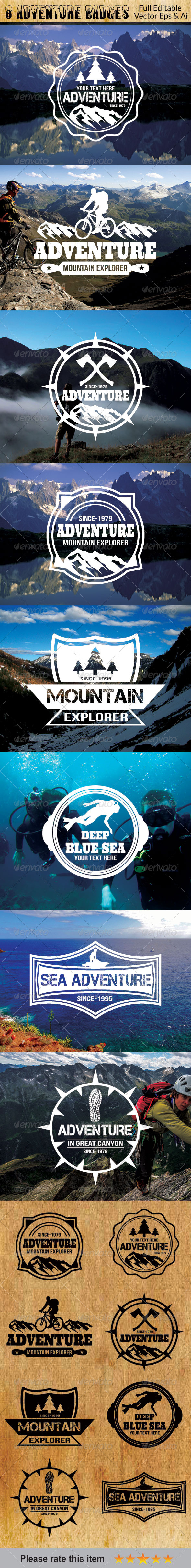 GraphicRiver 8 Adventure Badges 6941465 GraphicRiver 8 Adventure Badges 6941465