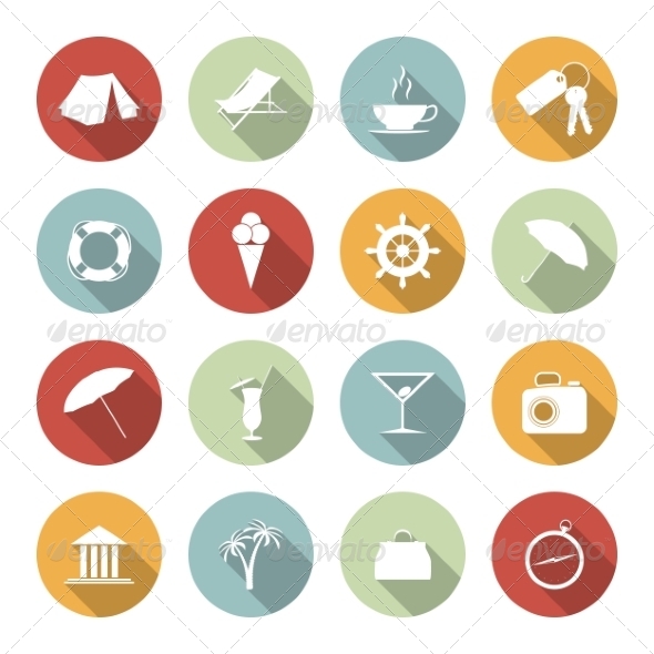 GraphicRiver Traveling and Vacation Flat Icons 6945448 GraphicRiver Traveling and Vacation Flat Icons 6945448
