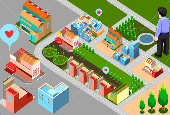GraphicRiver Isometric Building Set Map Template 6949732 GraphicRiver Isometric Building Set Map Template 6949732