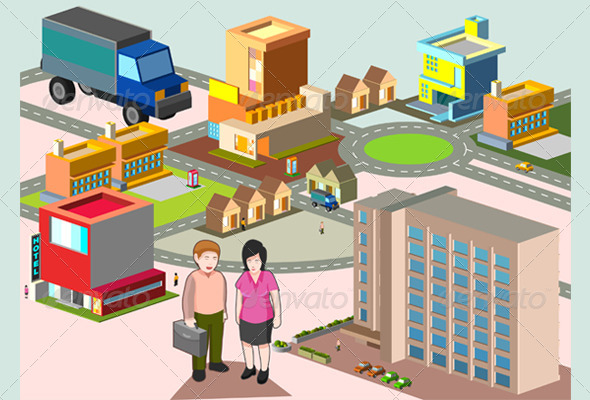 GraphicRiver Set of Simple Building and Map Isometric Series 6949816 GraphicRiver Set of Simple Building and Map Isometric Series 6949816