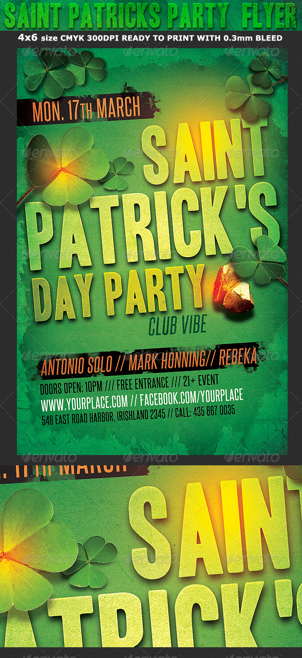 GraphicRiver Saint Patrick s Party Flyer Template 6951773 GraphicRiver Saint Patrick s Party Flyer Template 6951773