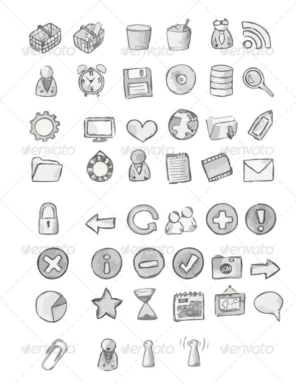 GraphicRiver Hand-Drawing Icon Set 6958853 GraphicRiver Hand-Drawing Icon Set 6958853