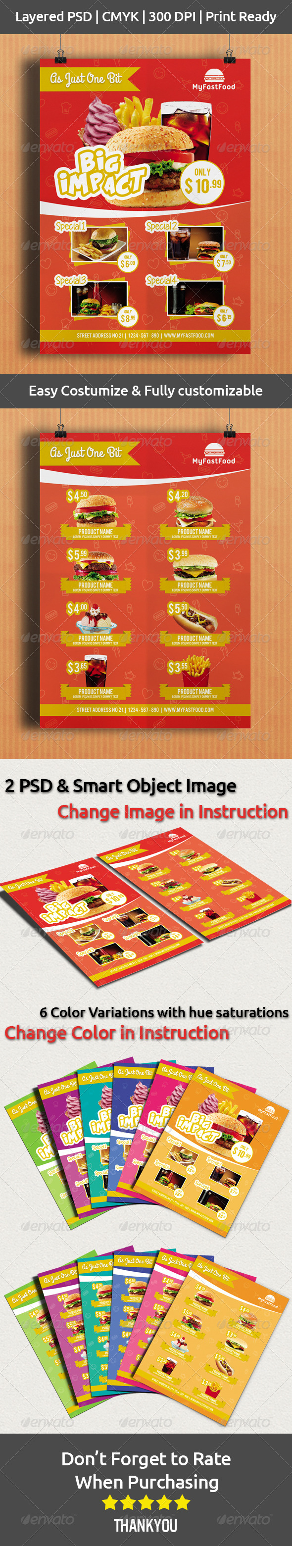 GraphicRiver Fast Food Flyer Template 6958930 GraphicRiver Fast Food Flyer Template 6958930
